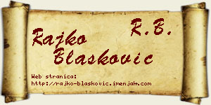 Rajko Blašković vizit kartica